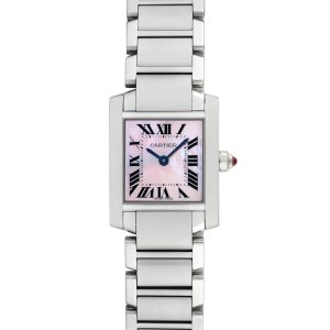 Pre-owned Cartier Women's Tank Francaise 20mm Stainless Steel Wristwatch - 2384
