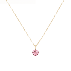 callura Timeless Stainless & Goldtone Cubic Zirconia Birthstone Solitaire Pendant Necklace ?C October Rose Opal