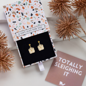 Don't AsK Goldtone CZ Floral Drop Earrings