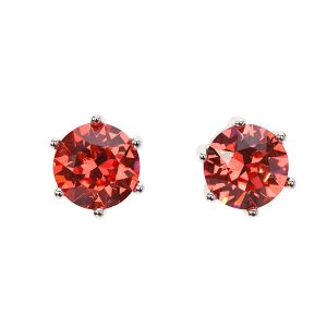 Padparadcha Swarovski Crystal Earrings ?C Jet Silvertone Round Swarovski Crystal Stud Earrings