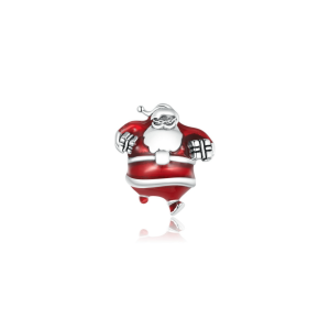 Ag Sterling Happy Santa Charm
