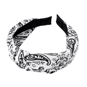 White Black Bandana Twisted Headband