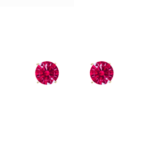 callura Timeless Goldtone Stainless Steel & Cubic Zirconia Birthstone Solitaire Stud Earrings ?C July Ruby ReD