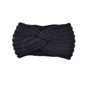 Black Knit Twisted Headband