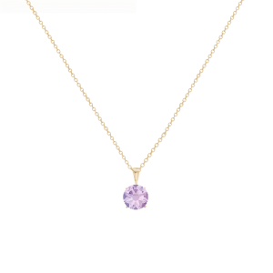 callura Timeless Stainless & Goldtone Cubic Zirconia Birthstone Solitaire Pendant Necklace ?C June Alexandrite