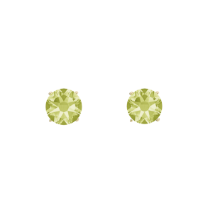 callura Timeless Goldtone Stainless Steel & Cubic Zirconia Birthstone Solitaire Stud Earrings ?C August Peridot