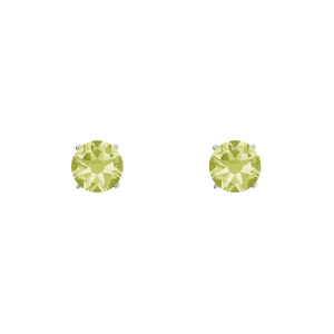 callura Timeless Stainless Steel & Cubic Zirconia Birthstone Solitaire Stud Earrings ?C August Peridot