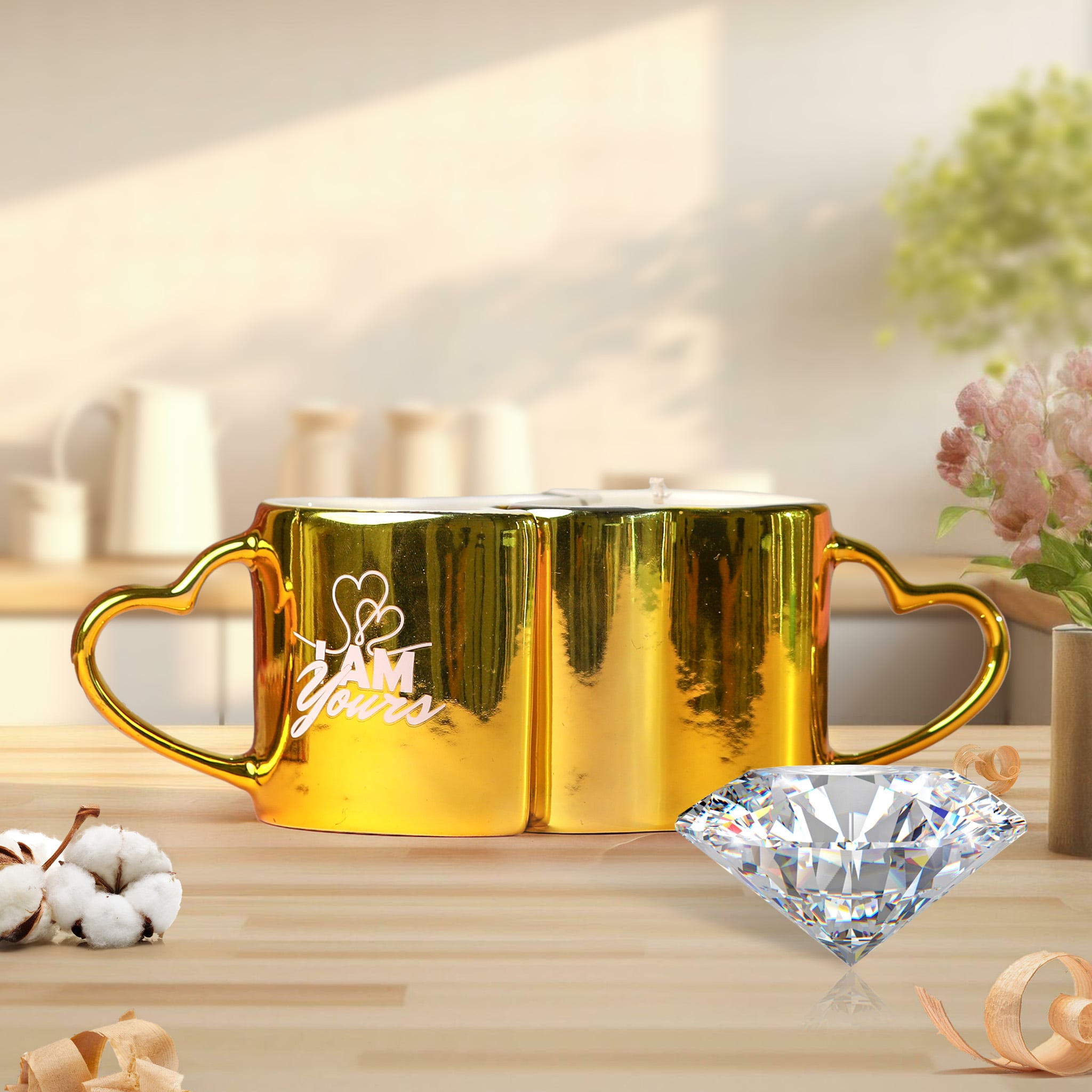 2 Diamond His+Hers Love Reusable Coffee Mugs - Image 4