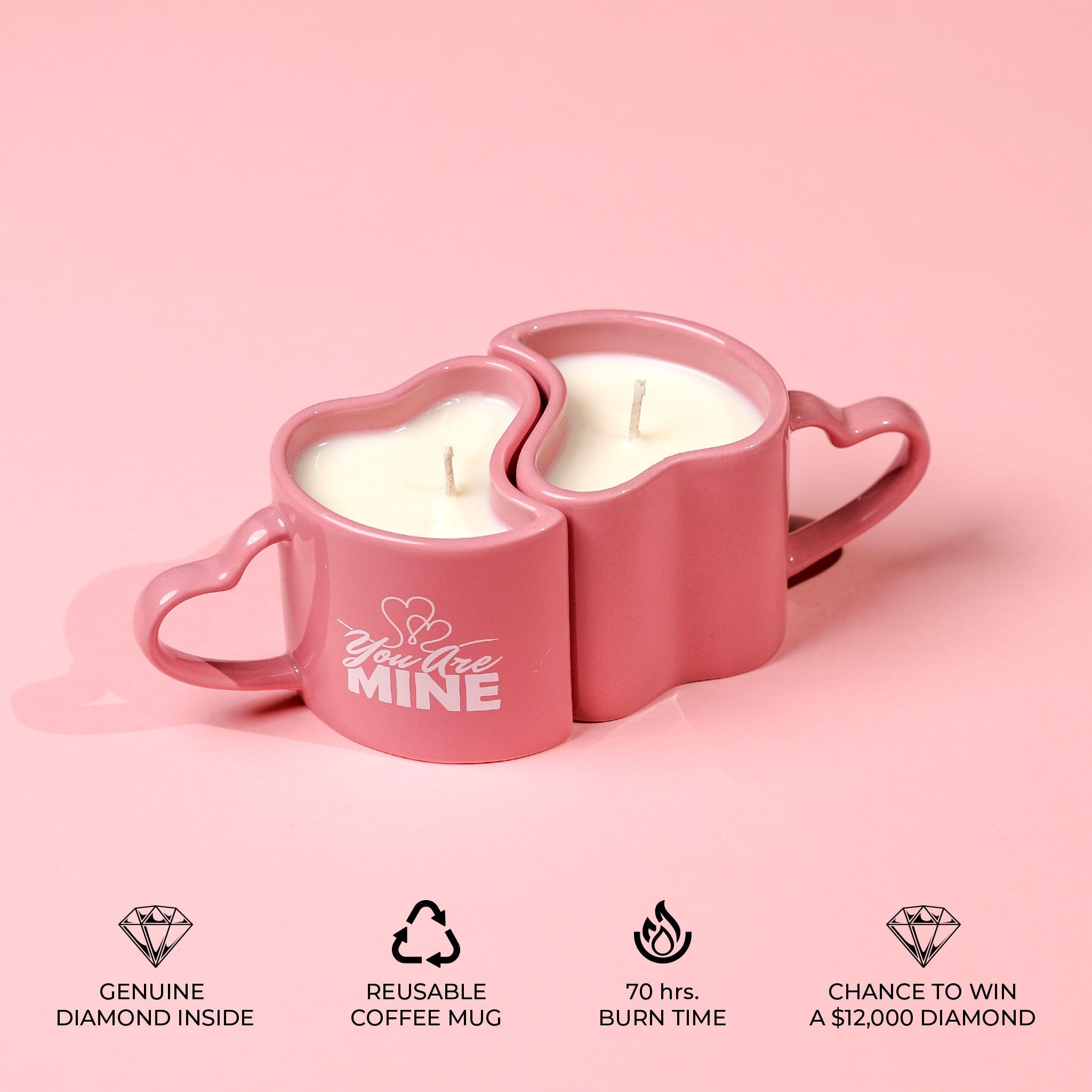 2 Diamond His+Hers Love Reusable Coffee Mugs - Image 9