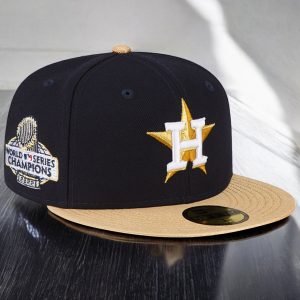 New Era Men's Mlb Houston Astros 5950 Gold 2023 Fitted - Navy/Gold - 60413994