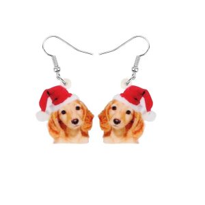 Don't AsK Labrador Santa Drop Earrings ?C Festive Holiday Jewellery for Women