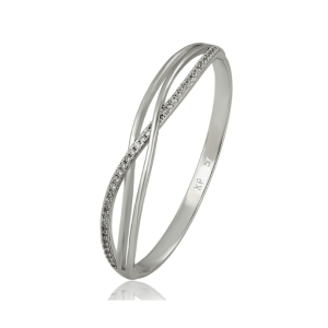 Clear Swarovski Crystal Crossover Bangle Bracelet