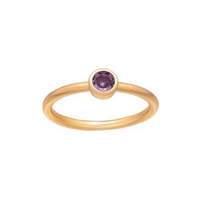 callura Goldtone CZ Birthstone Stackable Solitaire Ring ?C June Alexandrite
