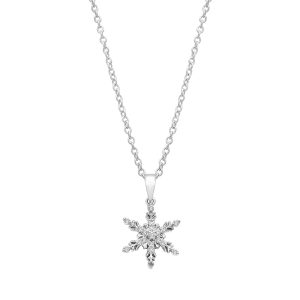 callura Classic Snowflake Necklace Rhodium-Plated Stainless Steel