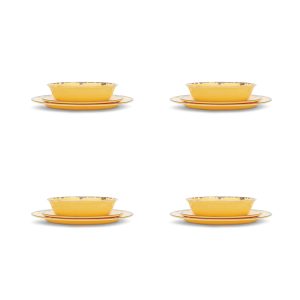 Fox Run Melamine Dinnerware Set Yellow