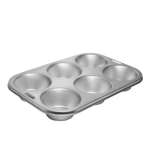 Fox Run Stainless Steel Extra Large Muffin and Cupcake Pan. 6 Cup