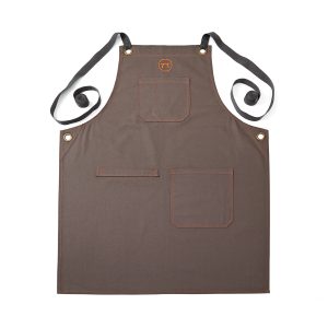 Outset 76472 Canvas Griller's Apron with Multi-Pockets. Brown