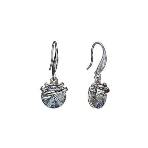 Silver Blue Shade Swarovski Crystal Earrings ?C Spring Drop Crystal Earrings