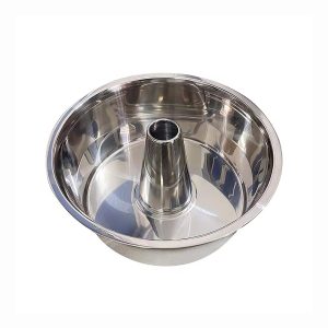 Fox Run Stainless Steel Angel Food Cake Pan. Tube Cake Pan With Removable Bottom. Round 10 x 5