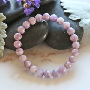 MGR Women's Stretch Lavender Jade Bead Bracelet