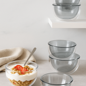 3P Experts Double-Walled Glass Mixing & Prep Bowls ?C Set of 4