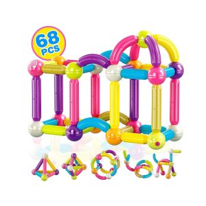Contixo ST2 Magnetic Building Set - 68-Piece STEM Toy for Creative Kids
