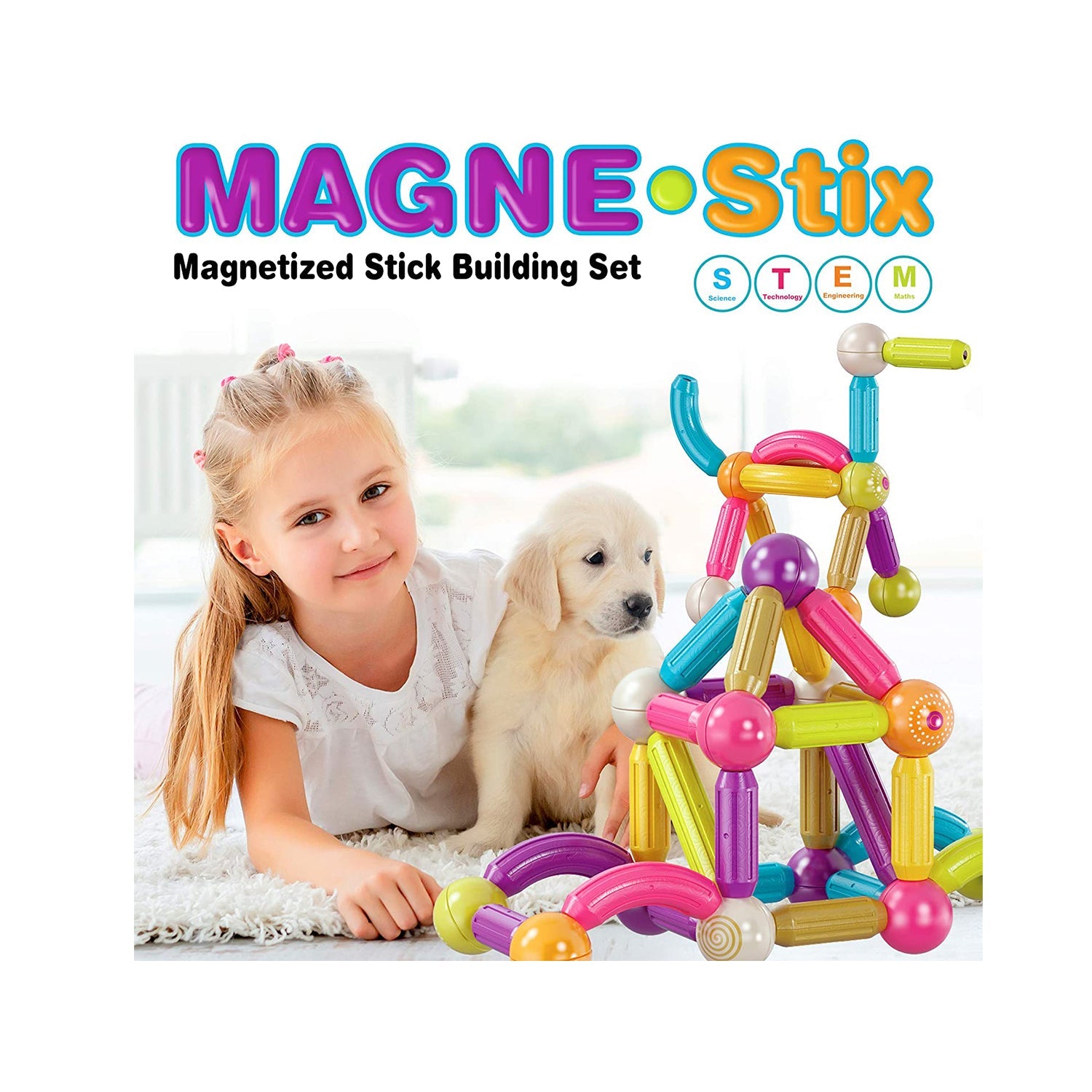 Contixo ST2 Magnetic Building Set - 68-Piece STEM Toy for Creative Kids - Image 2