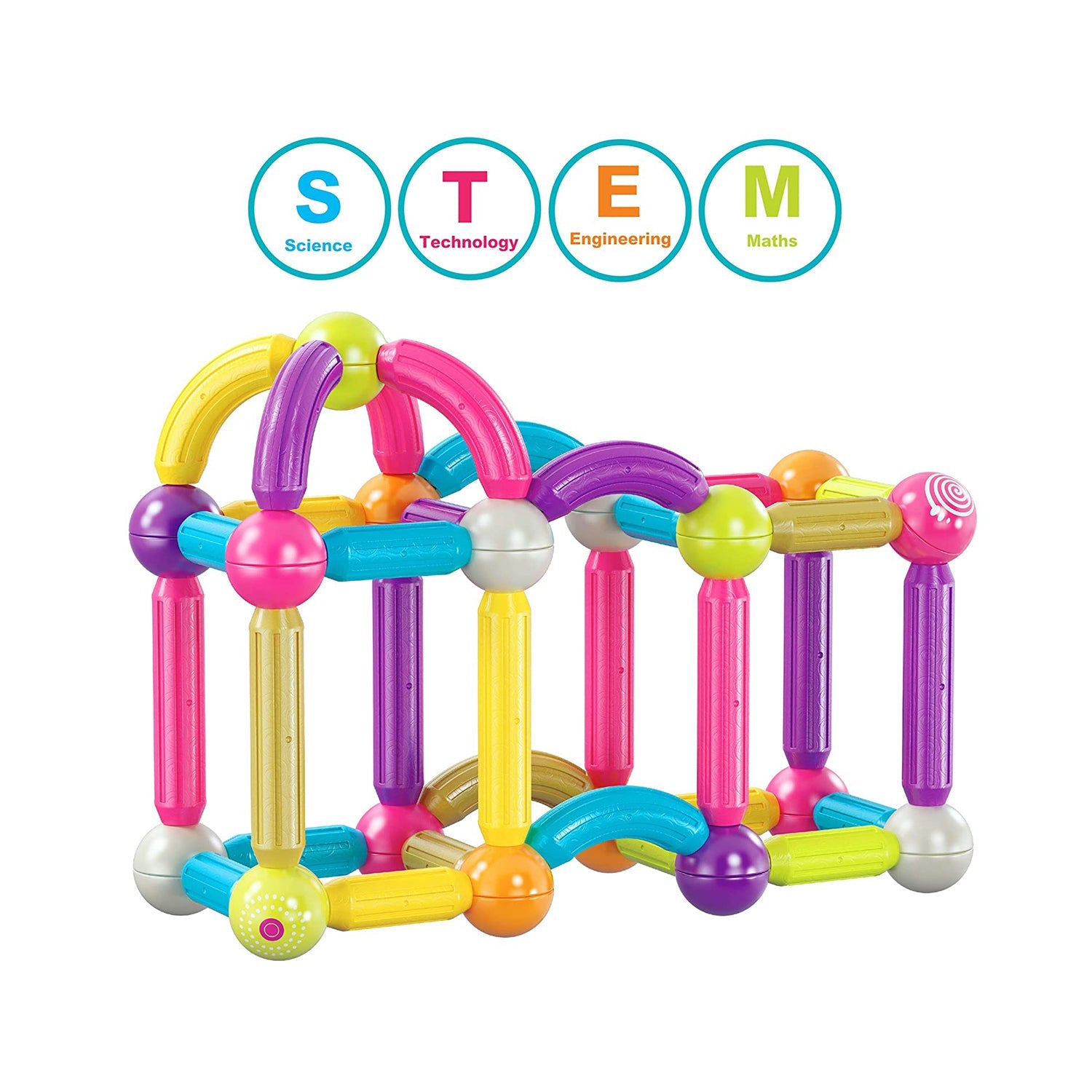 Contixo ST2 Magnetic Building Set - 68-Piece STEM Toy for Creative Kids - Image 7