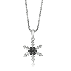 callura Silvernight Swarovski Crystal Snowflake Pendant Necklace