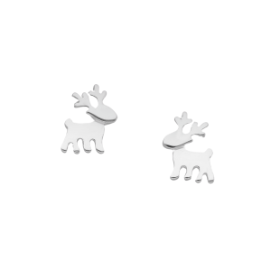Ag Sterling Reindeer Stud Earrings