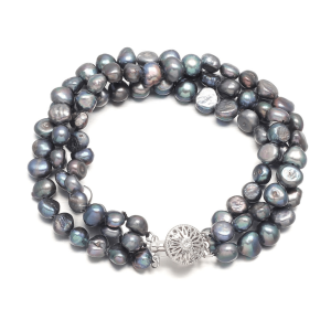 Black Multistrand Freshwater Pearl Bracelet