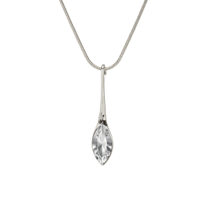 Elegant Long Clear Marquis Navette Drop Necklace with Swarovski Crystals by callura