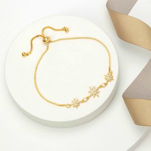 callura Goldtone Clear Swarovski Crystal North Star Adjustable Bracelet