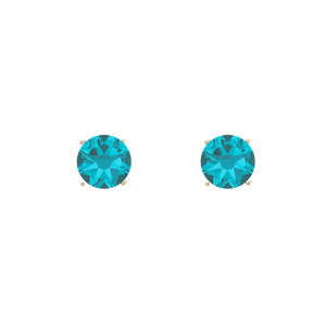 callura Timeless Goldtone Stainless Steel & Cubic Zirconia Birthstone Solitaire Stud Earrings ?C December Turquoise Blue