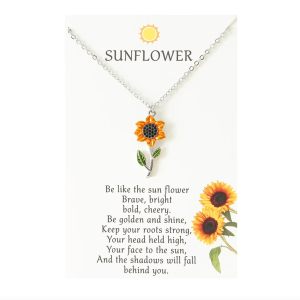 Don't AsK Silvertone Sunflower Necklace ?C Gift-Ready Flower Pendant