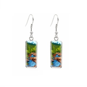 Don't AsK Rectangular Art-Print Drop Earrings ?C Stream ?C Lightweight Dangle Earrings for Women