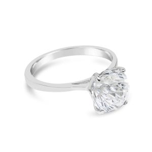 Vera & Co Sterling Silver Solitaire Women Ring with Clear CZ size 7