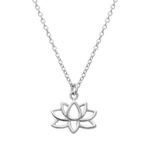 callura Lotus Necklace Stainless Steel with Sparkling CZ Pendant
