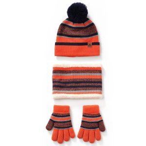 Fresh Fab Finds Winter Kids Knitted Hat Scarf Gloves 3Pcs Boys Girls Winter Warm Beanie Hat and Glove Scarf Set Beanie Neck Warmer Mittens for 4-7-Year-Old Kids