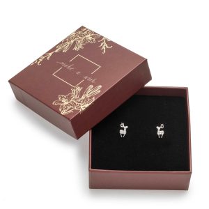 callura Holiday Gift Box with Elegant Deer Swarovski Crystal Stud Earrings