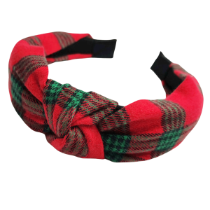 Red & Green Plaid Tartan Knotted Headband